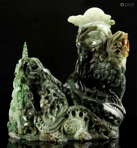 Chinese Carved Jadeite Mountain