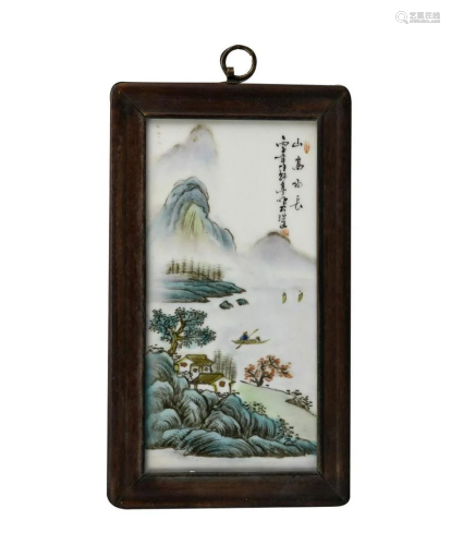 Chinese Famille Rose Porcelain Plaque