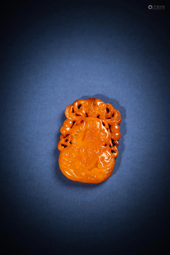 Chinese?Amber?Double-Gourd?Pendant