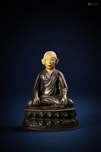 Gilt-Bronze?Tibetan?GURU?Statue