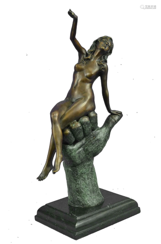 Juno Female sitting on hand Bronze