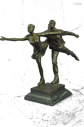 Milo Ice Skating Bronze Sculpture