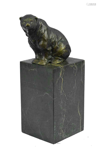 Polar Bear Bronze Bookend