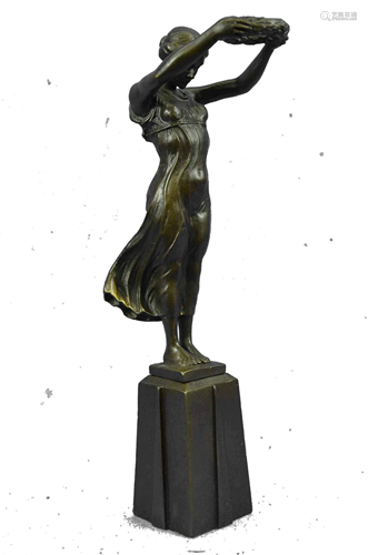 Art Nouveau Barefoot Lady Bronze