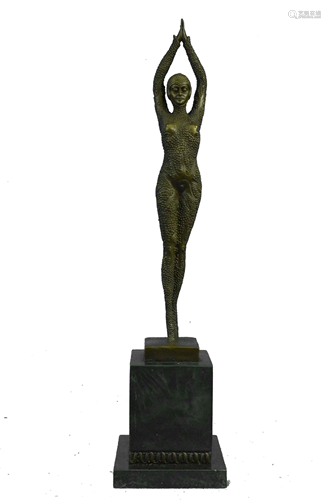 D.H Chiparus Art Deco Lady Bronze