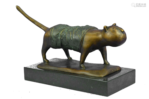 Botero Abstract Cat Bronze Sculpture