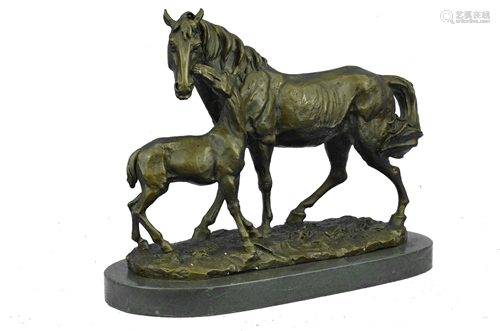 P.J. Mene Two Stallion Bronze Sculpture