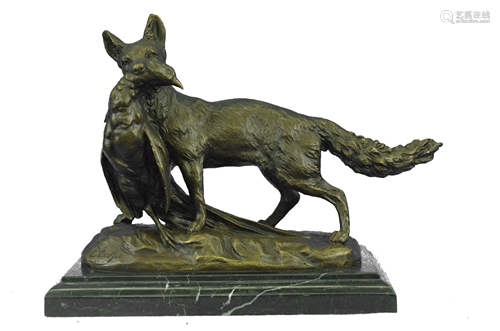 Emile Truffot Poacher Fox Sculpture