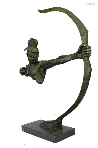 NICK NATIVE AMERICAN BRONZE SCULPTURE