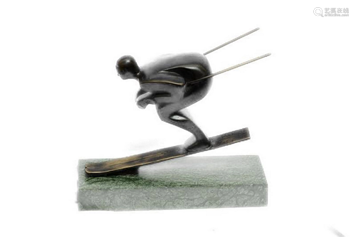 Ski Bronze Sculpture