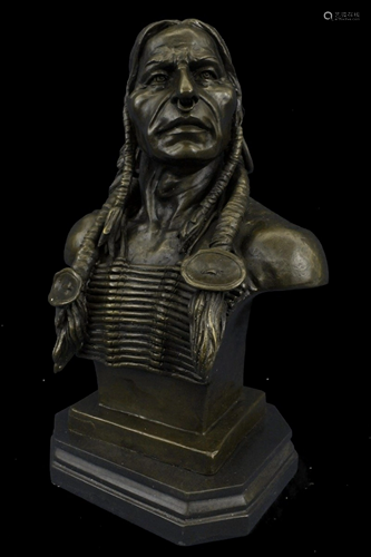 Milo Indian Chief Warrior Bronze