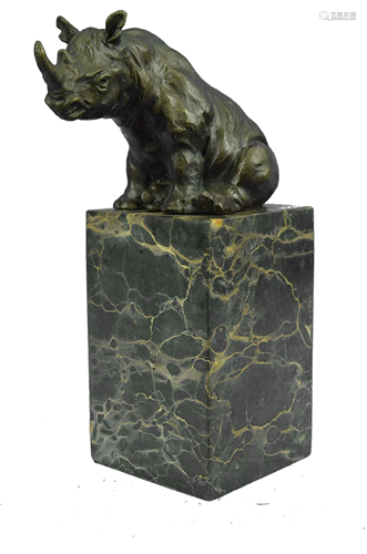 Milo Rhino Marble Base Bookend Bronze