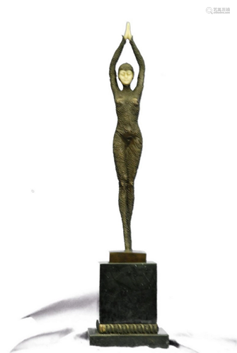 D.H Chiparus Art Deco Lady Bronze