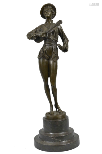 Milo Guitar Player Bronze Sculpture