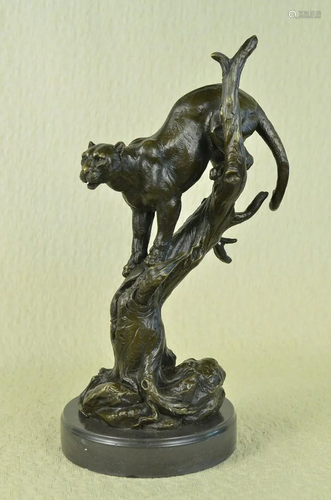 MILO AFRICAN LION SAFARI BRONZE MARBLE BASE