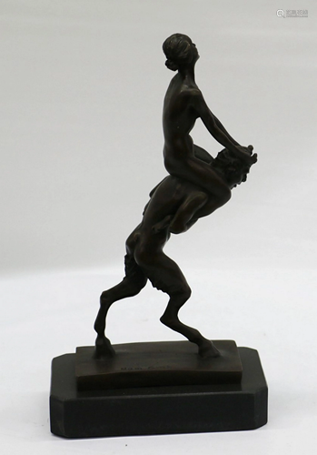 Bergman Piggy Rider Bronze Sculpture