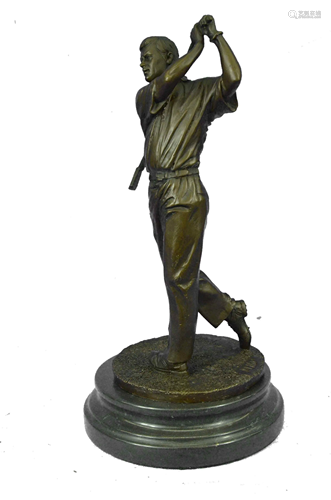 Milo Golfer Bronze Sculpture