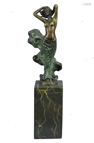 J.Erte Sensual Mermaid Bronze