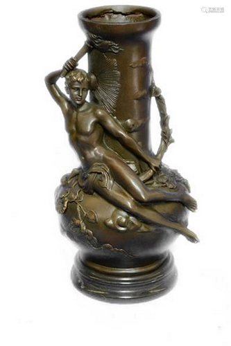 Moreau Nude Man Vase Bronze