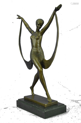 Art Deco Dancer Bronze Statue