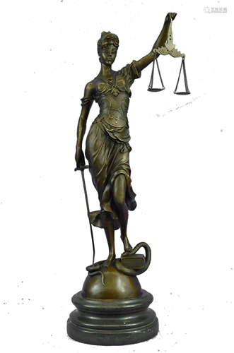 MAYER LADY JUSTICE CLASSICAL SCULPTURE