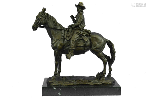 REMINGTON COWBOY BRONZE SCULPTURE