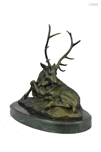 Milo Elk Bronze Statue