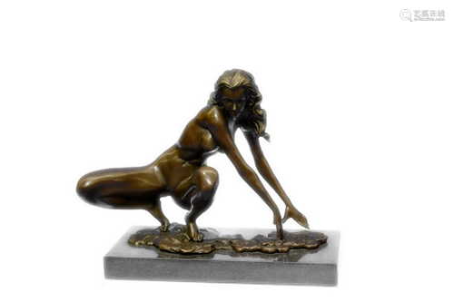 Cesaro Nude Woman Stretching Bronze