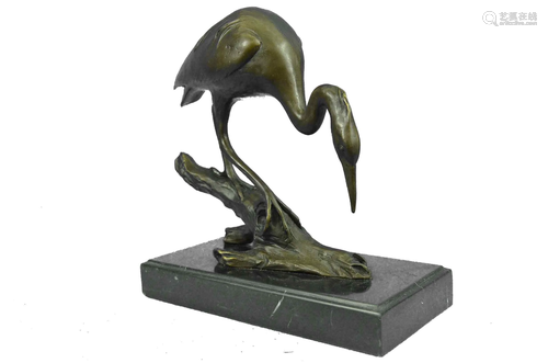 Milo Crane Bird Bronze Sculpture