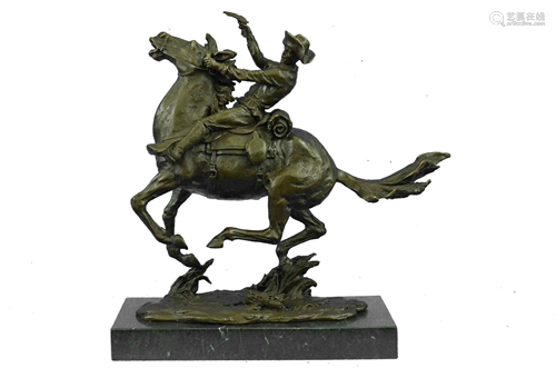 REMINGTON COWBOY BRONZE SCULPTURE