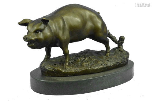 Barye Farm Animal Pig Bronze