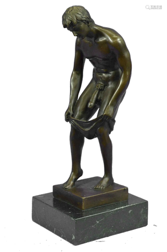 J.Patoue Nude Naked Bronze Sculpture