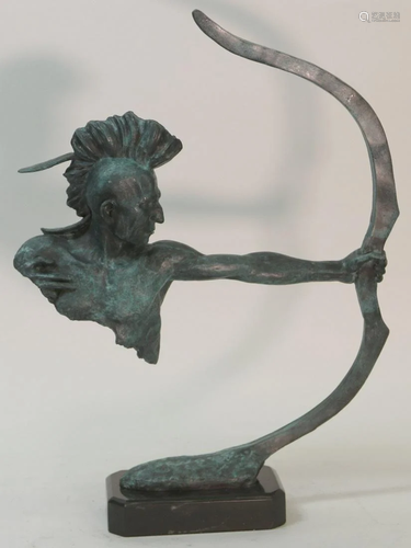 Nick Indian Warrior Bronze Sculpture