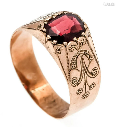 Garnet men's ring around 1900