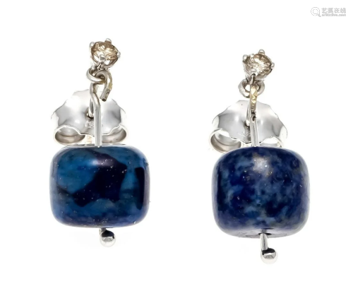 Lapis lazuli diamond stud earr