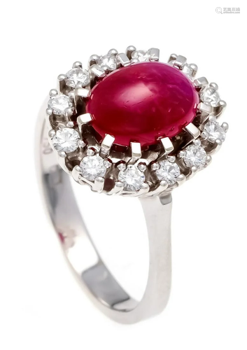 Ruby-brilliant ring WG 750/000