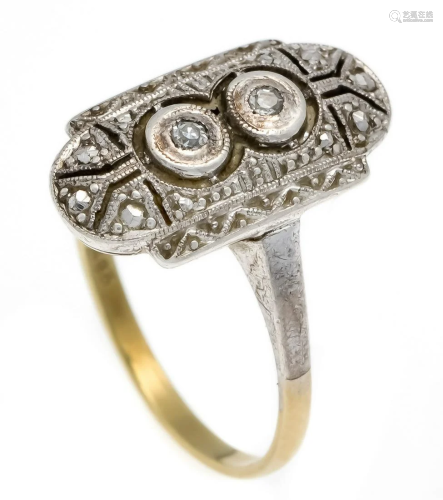 Art Deco ring GG/WG 585/000 wi
