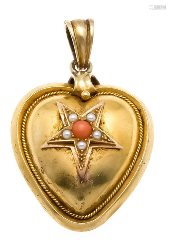 Coral heart locket/pendant GG