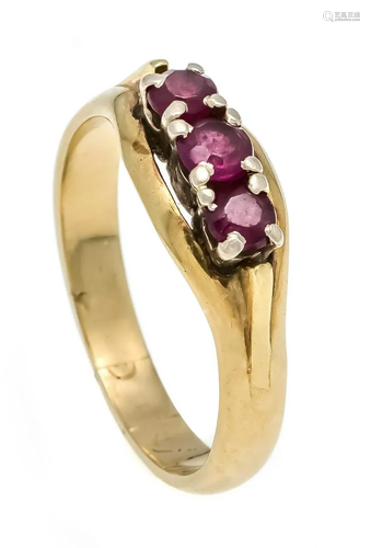 Ring with red gemstones GG/WG