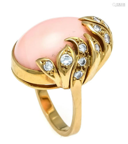 Angel skin coral diamond ring