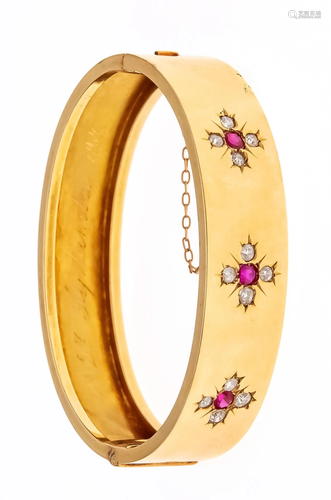 Ruby brilliant cut bangle circ