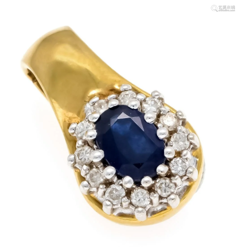 Sapphire diamond clip pendant
