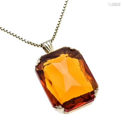 Artificial amber pendant gold-
