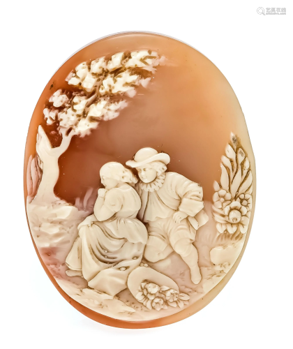 Shell gem, finely carved, with