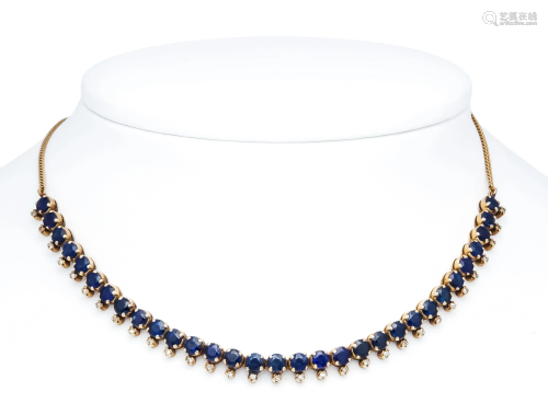 Sapphire diamond necklace GG 5