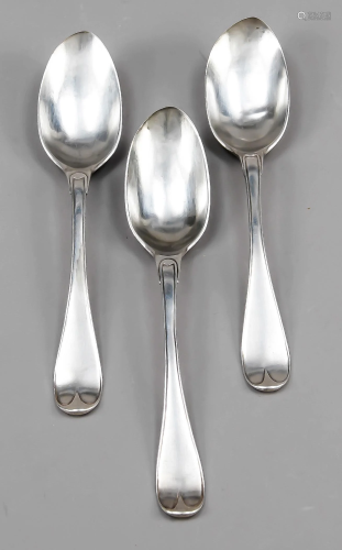 Three dinner spoons, 19th c. (