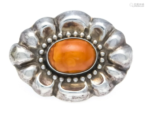 Amber brooch silver 826/000 wi