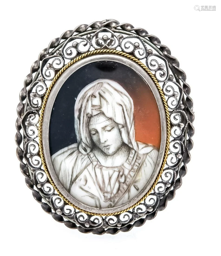 Miniature brooch/pendant silve