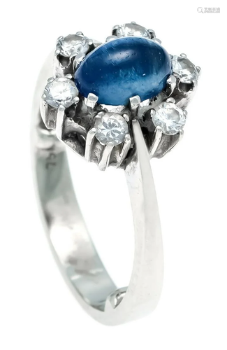 Sapphire diamond ring WG 750/0