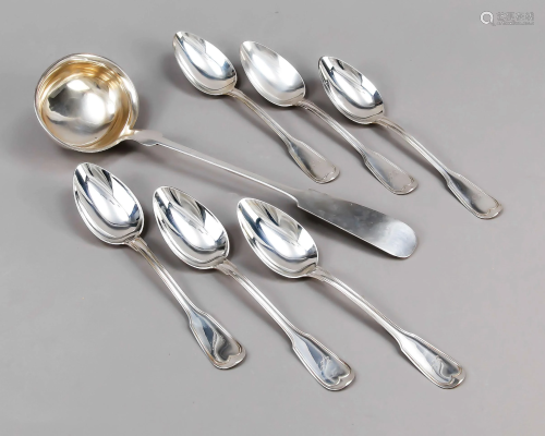 Six dinner spoons, German, 20t